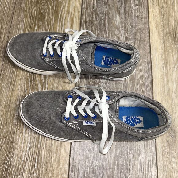 Vans Gray Blue White Sneaker Skate Shoes Low Profile Low Top Women’s US Size 6.5 - Picture 6 of 11